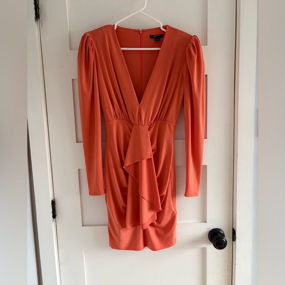 Marciano by Guess Orange Coral V-Neck Long Sleeve bodycon dress size S